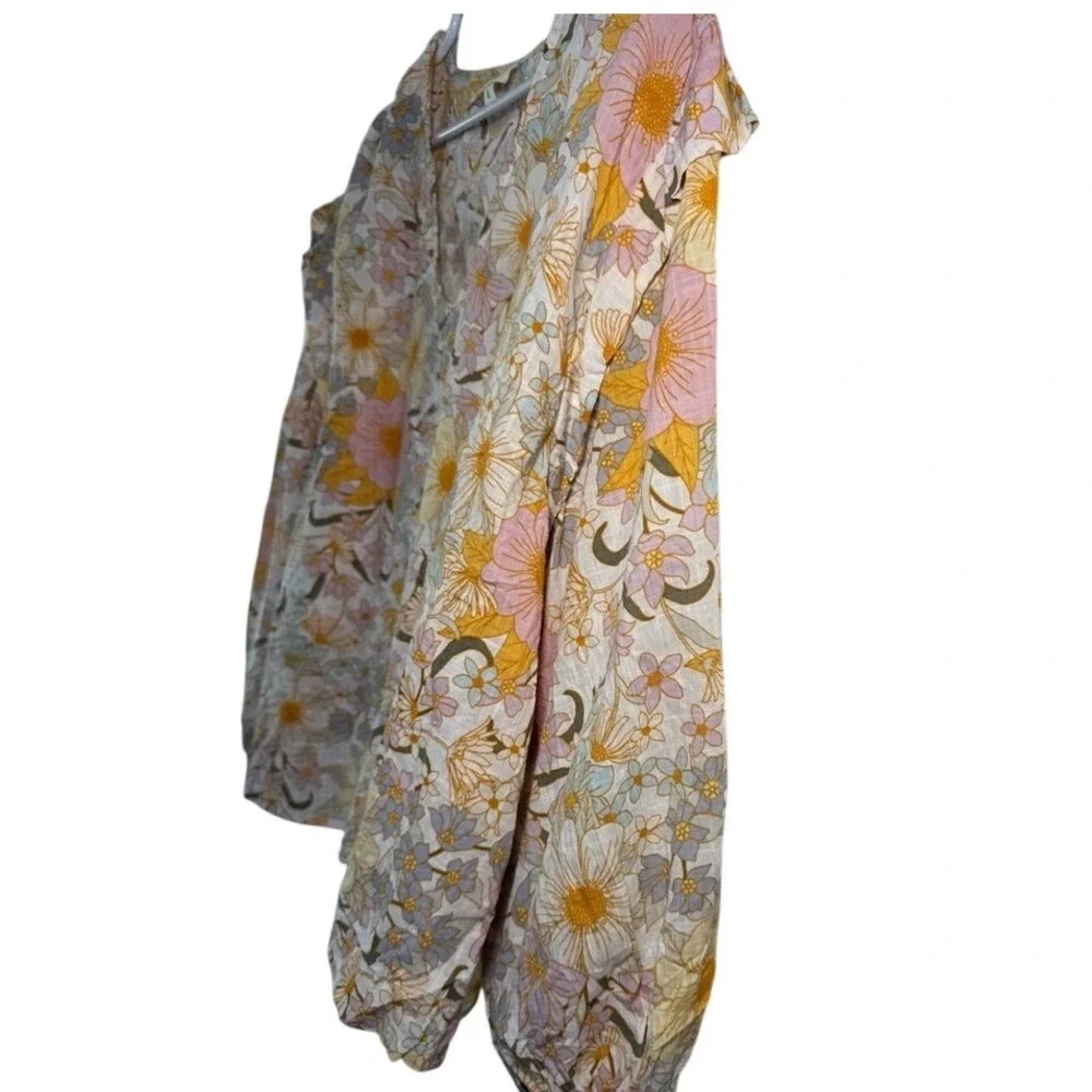 a.n.a a new approach‎ Floral V-Neck Blouse XL Hollie Floral Pink Yellow